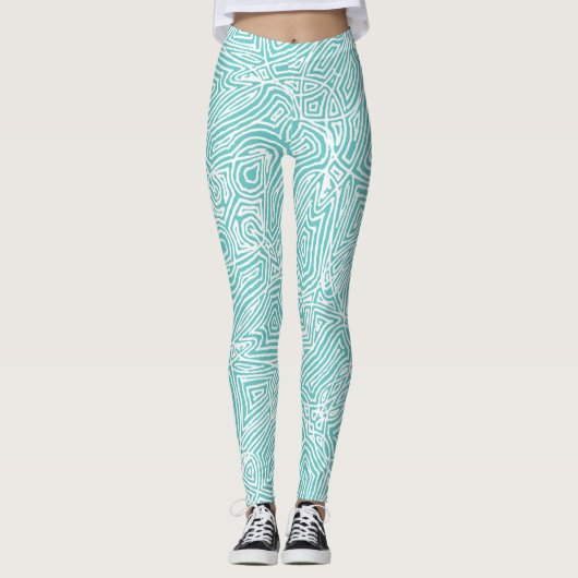 Aquamarine Scripts Leggings (Vorderseite)