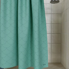 Aquamarine Sea Green Mermaid Scales Duschvorhang
