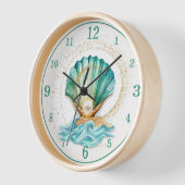 Aquamarine Seashell- und Perlenuhr Uhr (Winkel)
