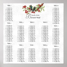 Aquamarine Seatabelle 12 Tische für Vintage Vogelb