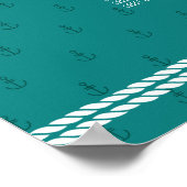 Aquamarine Seekarte für Anker Poster (Ecke)