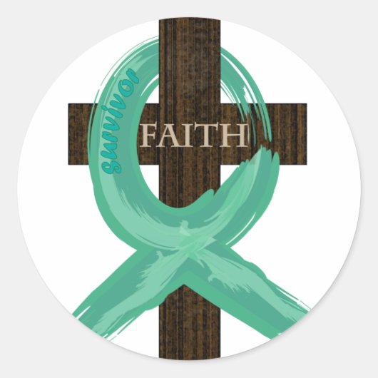 Aquamarine Sensibilisierungskampagne Runder Aufkleber (Vorderseite)