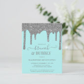 Aquamarine Silber-Glitzer-Tropfen Brunch Bubbly (Stehend Vorderseite)