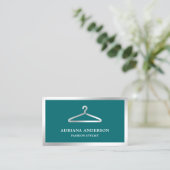 Aquamarine Silberkleidung Hanger Fashion Stylist Visitenkarte (Stehend Vorderseite)