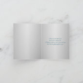 Aquamarine, silberne Blumenhochzeit Dankeschön-Kar Dankeskarte (Innenseite)