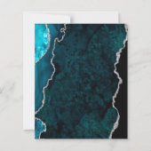 Aquamarine Silver Agate Slate Wedding Einladung (Rückseite)