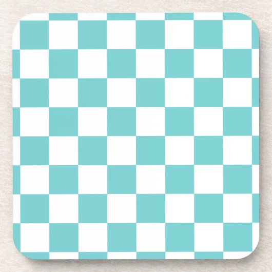 Aquamarine Sky-Checkboard Getränkeuntersetzer (Vorderseite)