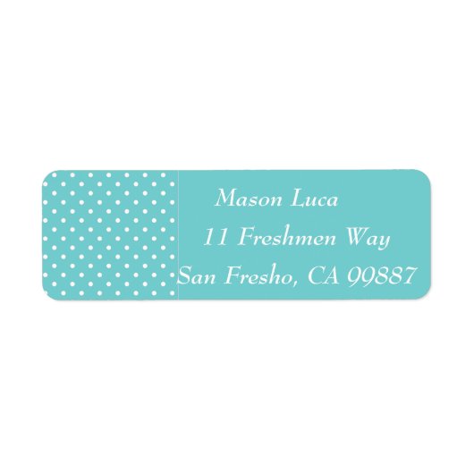 Aquamarine Sky Polka Dot Template Labels (Vorne)