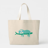 Aquamarine Sloth an einer Zweigstelle Jumbo Stoffbeutel (Rückseite)