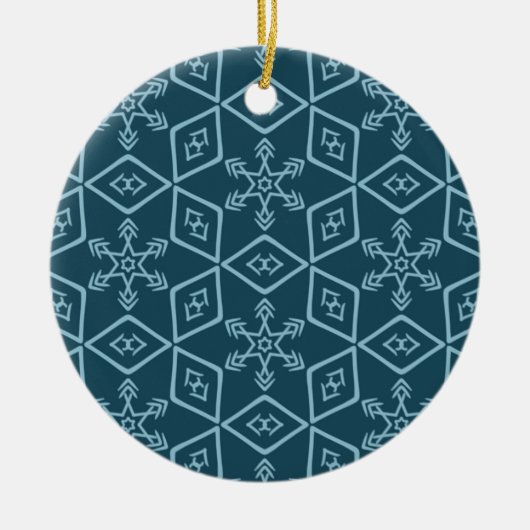 Aquamarine Snowflake Keramik Ornament (Vorne)
