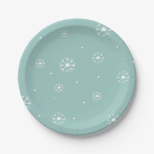 Aquamarine Snowflake Paper-Teller Pappteller (Vorderseite)