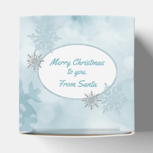 Aquamarine Snowflakes Holiday Favor Geschenkboxen Geschenkschachtel (Oben)