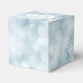 Aquamarine Snowflakes Holiday Favor Geschenkboxen Geschenkschachtel (Rückseite)