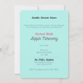 Aquamarine Solid Color, Baby Girl Aqiqah Babydusch Einladung (Vorderseite)