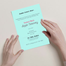 Aquamarine Solid Color, Baby Girl Aqiqah Babydusch Einladung