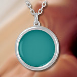 Aquamarine Solid Color | Classic | elegant Versilberte Kette<br><div class="desc">Aquamarine Solid Color | Classic | elegant | Trendy | Stilvoll | Geschenk</div>