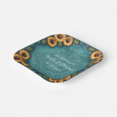 Aquamarine Sonnenblumen-Hochzeit mit geschliffenem Pappteller (Gewinkelt)