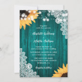 Aquamarine Sonnenblumenblume Einladung (Vorderseite)