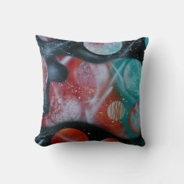 aquamarine spacepainting Planeten der Bass-Gitarre Kissen