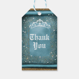 Aquamarine Sparkasse & Gold Diamond Tiara Scroll P Geschenkanhänger