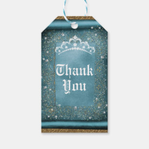 Aquamarine Sparkasse & Gold Diamond Tiara Scroll P Geschenkanhänger