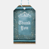 Aquamarine Sparkasse & Gold Diamond Tiara Scroll P Geschenkanhänger (Rückseite)