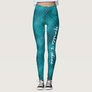 Aquamarine Sparkasse Mermaid personalisiert Leggings