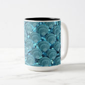 Aquamarine Sparkle Seashell-Tasse Zweifarbige Tasse (VorderseiteRechts)