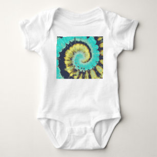 Aquamarine Spirale: Grunge Hippie Texture. Baby Strampler