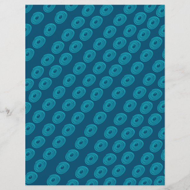 Aquamarine Spiralen Hintergrundpapier (Vorderseite)