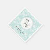 Aquamarine Spitze, Herr u. Frau Personalized Serviette (Ecke)