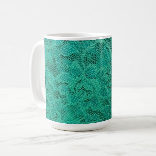 Aquamarine Spitze Kaffeetasse (Vorderseite Links)