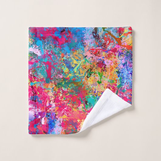 Aquamarine Splash Abstraction Badhandtuch Set (Waschlappen)