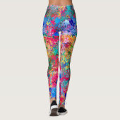 Aquamarine Splash Abstraction Leggings (Rückseite)