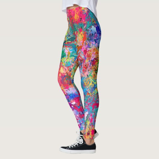 Aquamarine Splash Abstraction Leggings (Links)