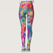 Aquamarine Splash Abstraction Leggings (Vorderseite)