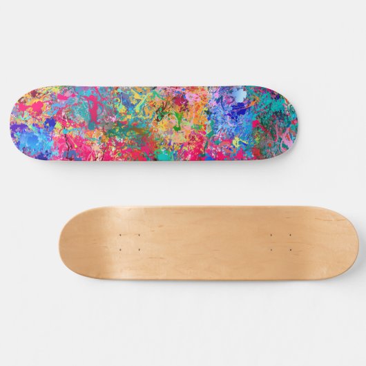 Aquamarine Splash Abstraction Skateboard (Horizontal)