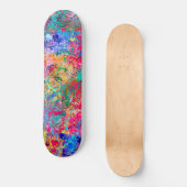 Aquamarine Splash Abstraction Skateboard (Vorderseite)