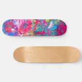 Aquamarine Splash Abstraction Skateboard (Horizontal)