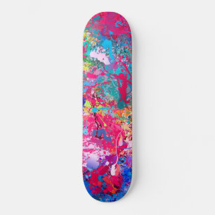 Aquamarine Splash Abstraction Skateboard