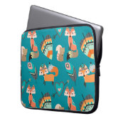 Aquamarine Stammesfüchse Laptopschutzhülle (Vorderseite Links)