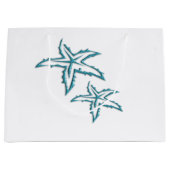 Aquamarine Starfish Große Geschenktüte (Vorderseite)