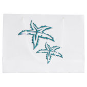 Aquamarine Starfish Große Geschenktüte (Rückseite)
