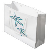 Aquamarine Starfish Große Geschenktüte (Vorderseite Schrägansicht)