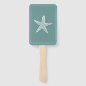 Aquamarine Starfish Hochzeitshandfans Fächer (Rückseite)