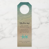 Aquamarine Starfish-tropische Flaschenanhänger (Vorderseite)