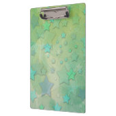 Aquamarine Stars Celestie Moderne Kunst Klemmbrett (Links)