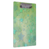 Aquamarine Stars Celestie Moderne Kunst Klemmbrett (Rechts)