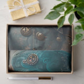 Aquamarine Steampunk-Katze mit Aquamariner Hat-Dec Seidenpapier (Geschenk)