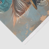 Aquamarine Steampunk-Katze mit Aquamariner Hat-Dec Seidenpapier (Ausschnitt)